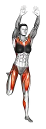 Calci ai glutei con braccia in avanti