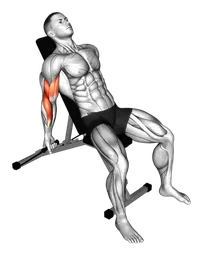 Bicipiti curl su panca inclinata con elastico