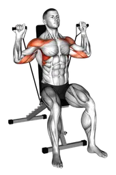 Shoulder press da seduto con elastico