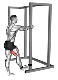 Leg curl in piedi con elastico