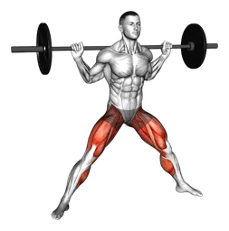 Cossack squat con bilanciere