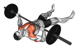 Chest press a terra con bilanciere
