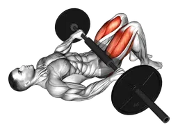 Glute bridge con bilanciere (mani sul bilanciere)