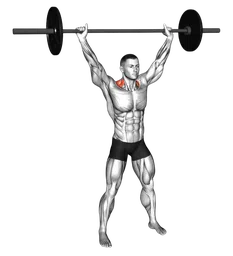 Shrug overhead con bilanciere