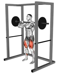 Front squat con bilanciere sui pin
