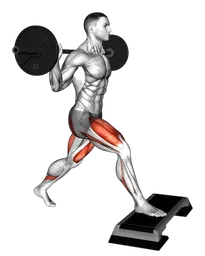 Split squat con bilanciere con piede anteriore elevato