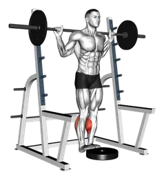 Calf raise con bilanciere in piedi