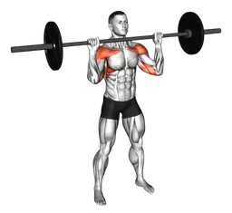 Shoulder press con bilanciere in piedi