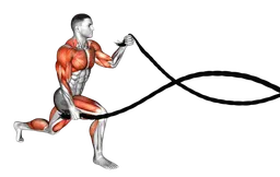 Split jump con battling ropes