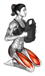 Squat in ginocchio con bottiglia zavorrata