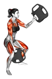 Squatting alternate waves con bottiglia zavorrata