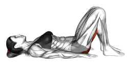 Posizione yoga del ponte setu bandha sarvangasana con elastico