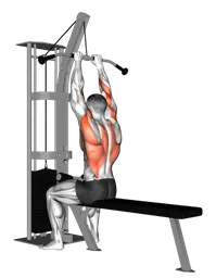 Lat pulldown frontale presa stretta ai cavi