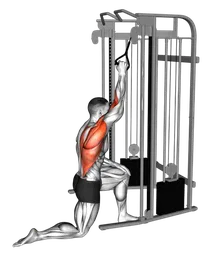 Lat pulldown a un braccio in ginocchio ai cavi