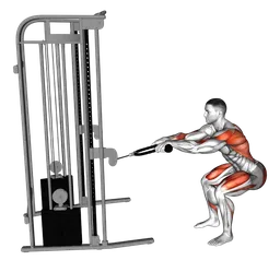 Squat row ai cavi (con corda)