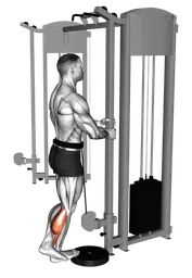 Calf raise a una gamba in piedi ai cavi