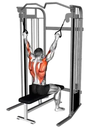 Lat pulldown con doppia impugnatura a presa parallela ai cavi