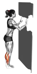 Calf raise con supporto al muro