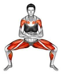 Squat pliometrico con respirazione profonda e flaps
