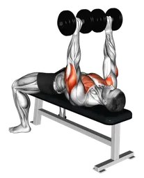 Distensioni su panca con manubri alternate (partenza alta)
