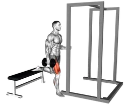 Bulgarian split squat assistito con manubri