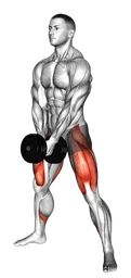 Sumo squat con manubrio e presa a barra