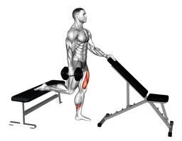 Bulgarian split squat con supporto e manubri