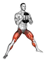 Cossack squat (variante 2) con manubri