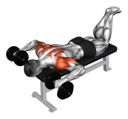 Shoulder press sdraiato a faccia in giù con manubri