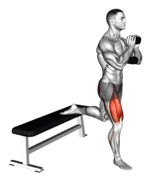 Bulgarian split squat goblet con manubri