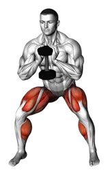 Goblet squat side shuffle con manubri