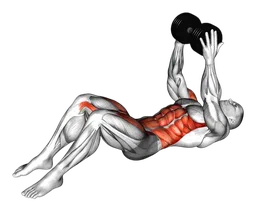 Sit-up overhead con manubri