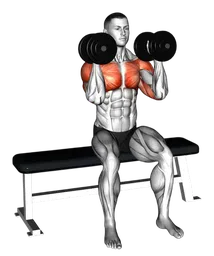 Reverse Arnold press da seduto con manubri