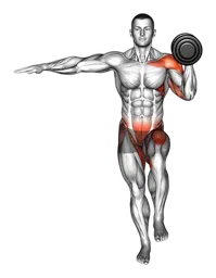 Shoulder press in piedi a una gamba con manubri