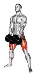Squat largo con manubri