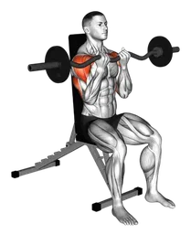 Shoulder press da seduto presa stretta con EZ bar