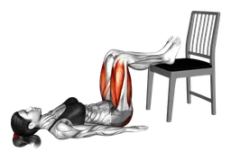 Glute bridge a una gamba con sedia