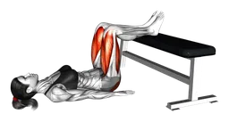 Glute bridge a due gambe su panca