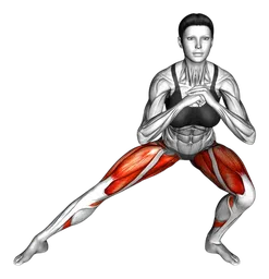 Mezzo squat con affondo laterale