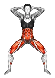 Mezzo squat con allungo laterale