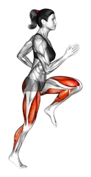 Ginocchia alte a calcio ai glutei