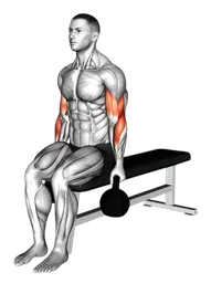 Curl bicipiti alternato con kettlebell