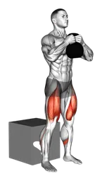 Box squat con kettlebell