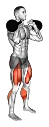 Calf raise e front squat con kettlebell