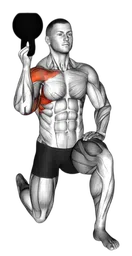 Shoulder press a un braccio in mezzogenuflettersi bottoms-up con kettlebell