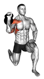 Shoulder press in mezzogenuflettersi con kettlebell