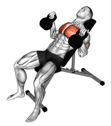 Pressa su panca inclinata con palmi in dentro con kettlebell