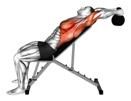 Pullover su panca inclinata con kettlebell