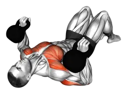 Distensioni petto da sdraiato a terra con kettlebell