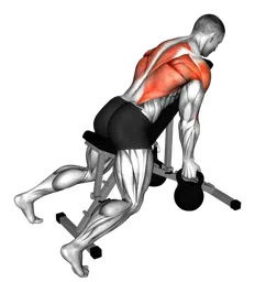 Rematore per deltoidi posteriori da sdraiato con kettlebell